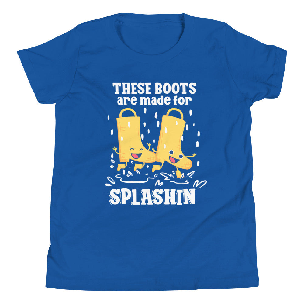 These Boots Are Made For Splashin' - Youth T-shirt Rainy Day Outfit